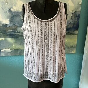 White House Black Market S Pale Lavender with Beaded Silver Embellishments